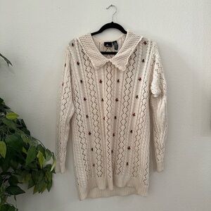 vintage Liz sport 80s sweater dress  knitwear Sz S oversized grandma coastal